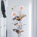 Chinese Style Lotus Flower Wallpaper Self-adhesive Living Room Decor Sofa Background Decoration Wall Stickers | Orazek UK Ltd