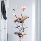 Chinese Style Lotus Flower Wallpaper Self-adhesive Living Room Decor Sofa Background Decoration Wall Stickers | Orazek UK Ltd