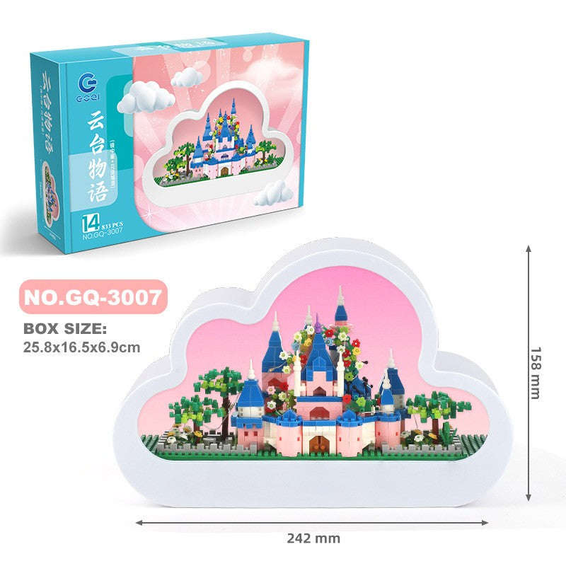 Christma New Style Assembled Building Block Toys Cloud Night Lamp Decorative Mirrors Frame LED Table Lights Creative Desk Bedroom Handmade Birthday Gifts | Orazek UK Ltd