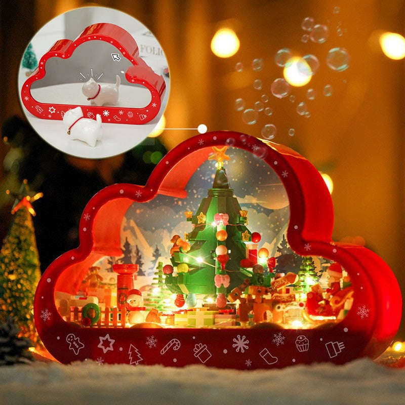 Christma New Style Assembled Building Block Toys Cloud Night Lamp Decorative Mirrors Frame LED Table Lights Creative Desk Bedroom Handmade Birthday Gifts | Orazek UK Ltd