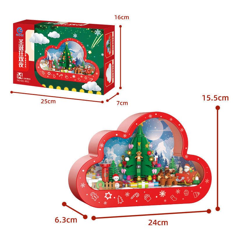 Christma New Style Assembled Building Block Toys Cloud Night Lamp Decorative Mirrors Frame LED Table Lights Creative Desk Bedroom Handmade Birthday Gifts | Orazek UK Ltd