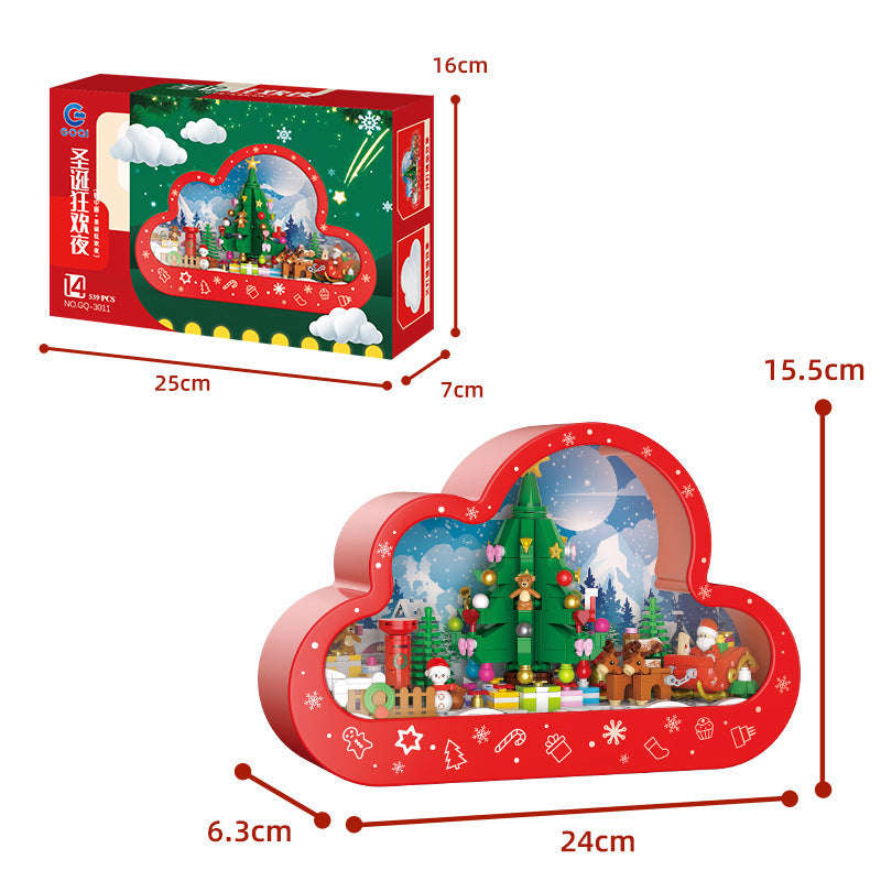 Christma New Style Assembled Building Block Toys Cloud Night Lamp Decorative Mirrors Frame LED Table Lights Creative Desk Bedroom Handmade Birthday Gifts Orazek UK Ltd