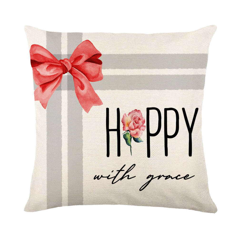 Christmas Decorations Pillow Covers Sofa Square Throw Pillow Cases Stamping Snowflake Waist Cushion Cover Home Bed Decor | Orazek UK Ltd