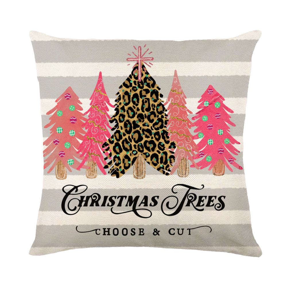 Christmas Decorations Pillow Covers Sofa Square Throw Pillow Cases Stamping Snowflake Waist Cushion Cover Home Bed Decor | Orazek UK Ltd