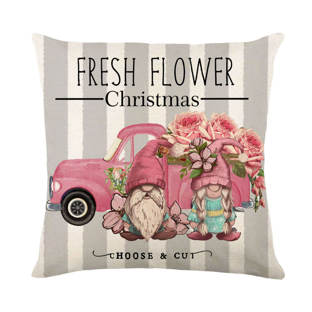 Christmas Decorations Pillow Covers Sofa Square Throw Pillow Cases Stamping Snowflake Waist Cushion Cover Home Bed Decor | Orazek UK Ltd