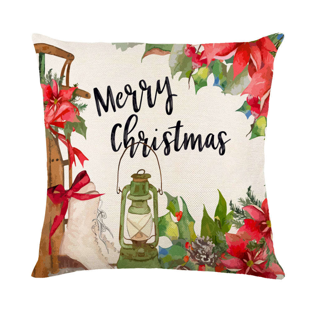 Christmas Decorations Pillow Covers Sofa Square Throw Pillow Cases Stamping Snowflake Waist Cushion Cover Home Bed Decor | Orazek UK Ltd