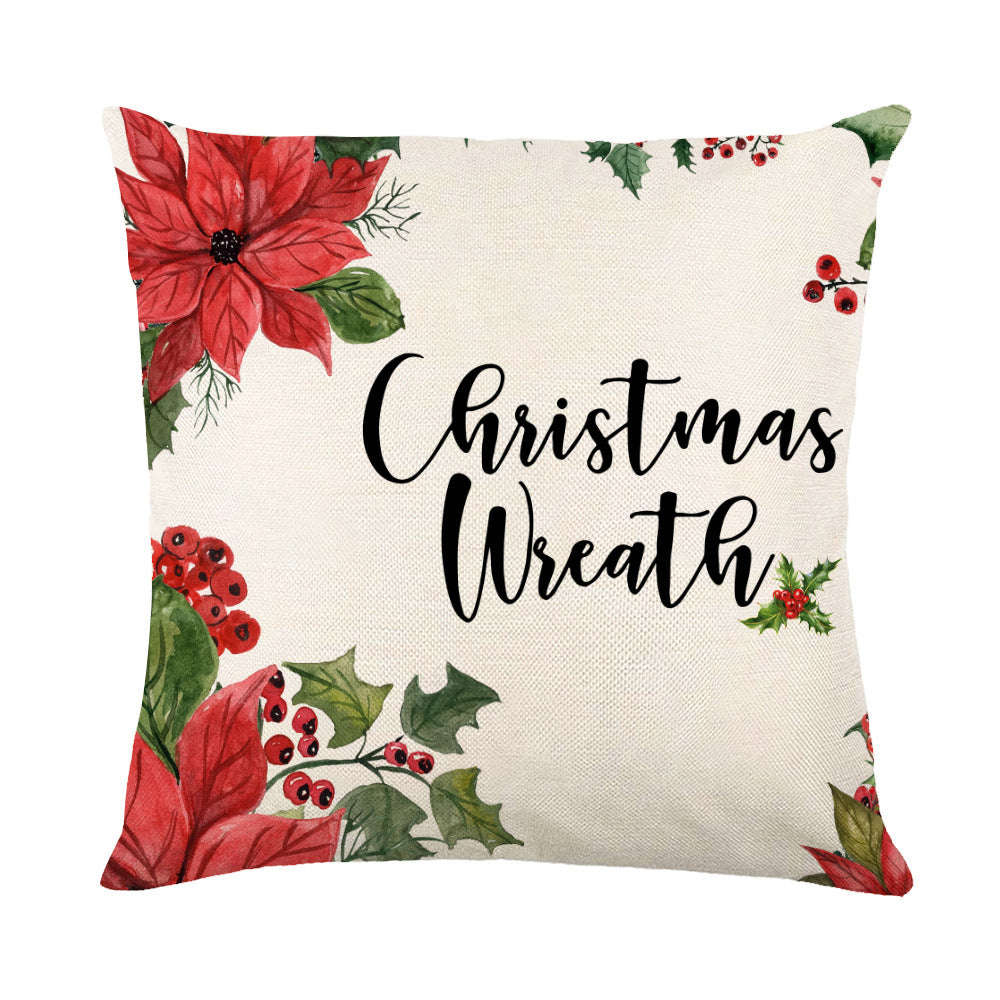 Christmas Decorations Pillow Covers Sofa Square Throw Pillow Cases Stamping Snowflake Waist Cushion Cover Home Bed Decor | Orazek UK Ltd