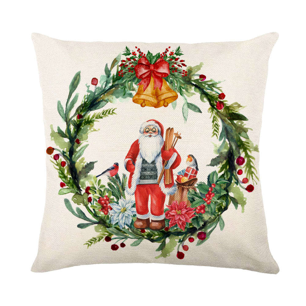 Christmas Decorations Pillow Covers Sofa Square Throw Pillow Cases Stamping Snowflake Waist Cushion Cover Home Bed Decor | Orazek UK Ltd