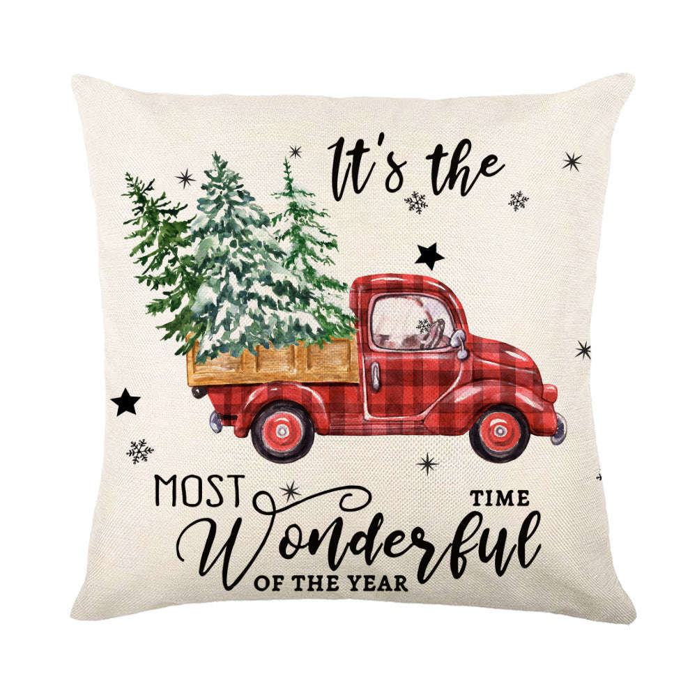 Christmas Decorations Pillow Covers Sofa Square Throw Pillow Cases Stamping Snowflake Waist Cushion Cover Home Bed Decor | Orazek UK Ltd