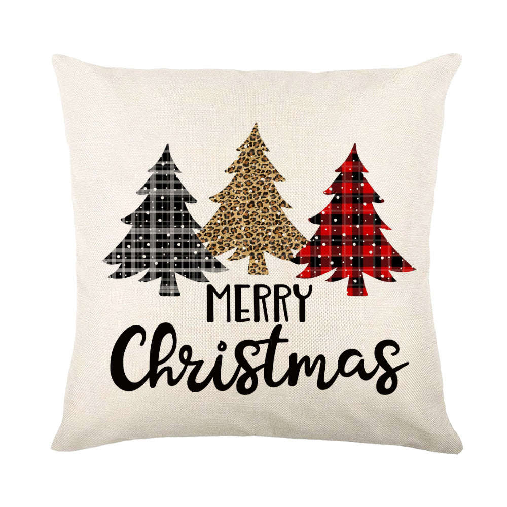 Christmas Decorations Pillow Covers Sofa Square Throw Pillow Cases Stamping Snowflake Waist Cushion Cover Home Bed Decor | Orazek UK Ltd