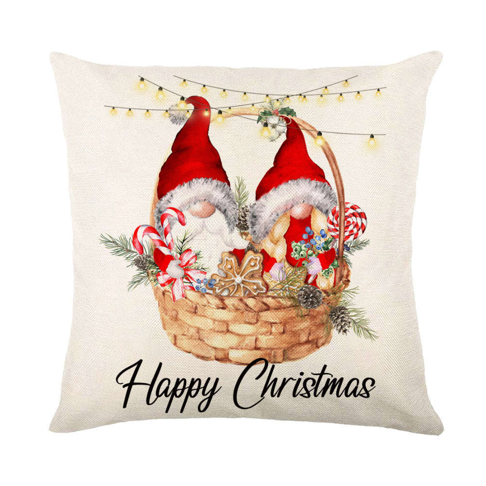 Christmas Decorations Pillow Covers Sofa Square Throw Pillow Cases Stamping Snowflake Waist Cushion Cover Home Bed Decor | Orazek UK Ltd