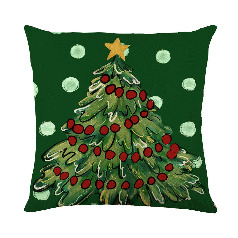 Christmas Decorations Pillow Covers Sofa Square Throw Pillow Cases Stamping Snowflake Waist Cushion Cover Home Bed Decor | Orazek UK Ltd