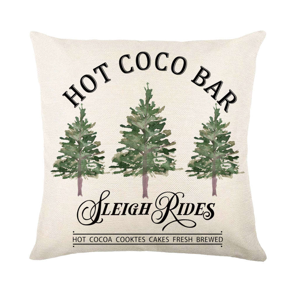 Christmas Decorations Pillow Covers Sofa Square Throw Pillow Cases Stamping Snowflake Waist Cushion Cover Home Bed Decor | Orazek UK Ltd