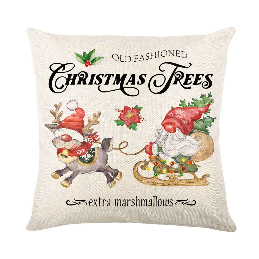 Christmas Decorations Pillow Covers Sofa Square Throw Pillow Cases Stamping Snowflake Waist Cushion Cover Home Bed Decor | Orazek UK Ltd