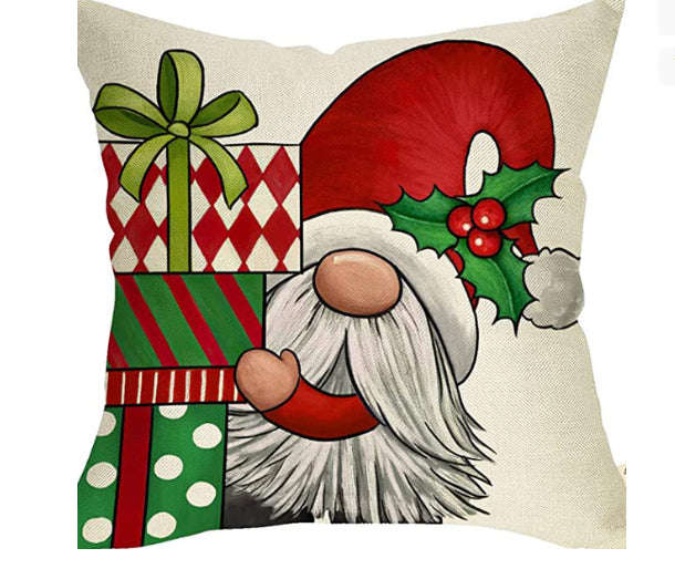 Christmas Decorations Pillow Covers Sofa Square Throw Pillow Cases Stamping Snowflake Waist Cushion Cover Home Bed Decor | Orazek UK Ltd