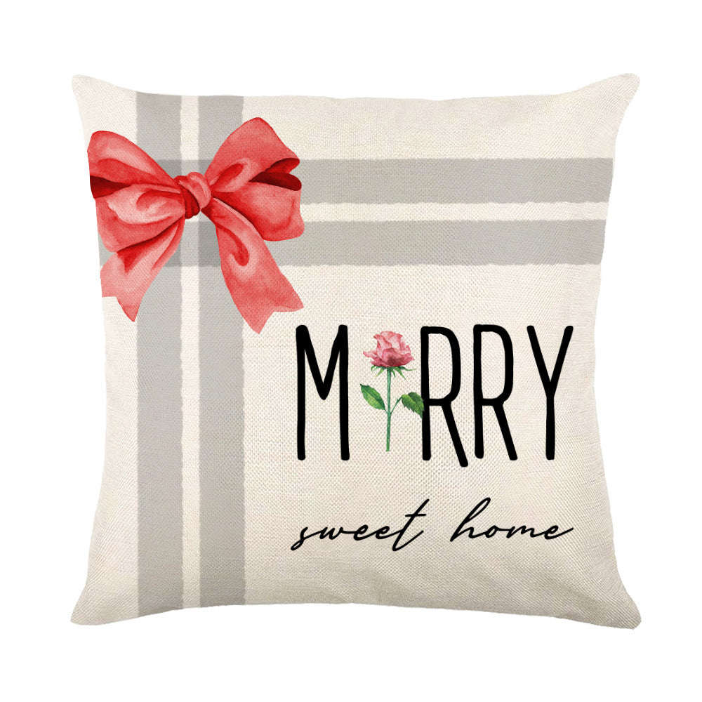 Christmas Decorations Pillow Covers Sofa Square Throw Pillow Cases Stamping Snowflake Waist Cushion Cover Home Bed Decor Orazek UK Ltd