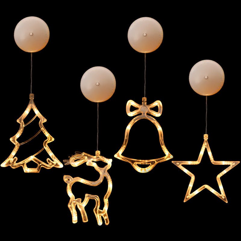 Christmas LED Suction Cup Chandelier Santa Claus Elk Snowman Lights Holiday Party Window Decor Lamps Battery Powered | Orazek UK Ltd