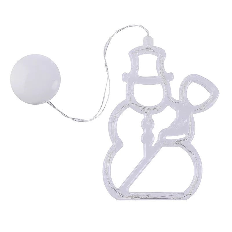 Christmas LED Suction Cup Chandelier Santa Claus Elk Snowman Lights Holiday Party Window Decor Lamps Battery Powered | Orazek UK Ltd