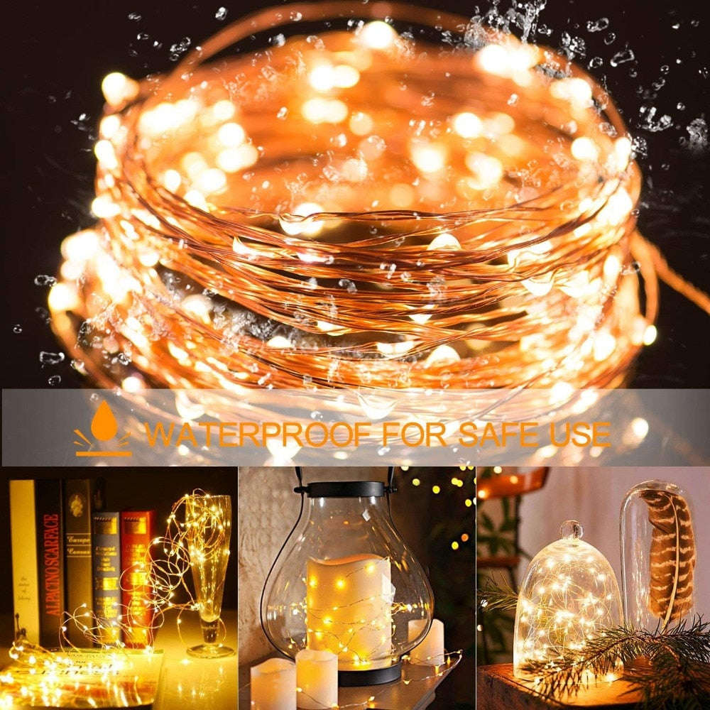 Christmas Light Led Outdoor Battery USB Powered 2m 5m10m String Lights Cooper Wire Garland Wedding Party Decoration Fairy Lights | Orazek UK Ltd