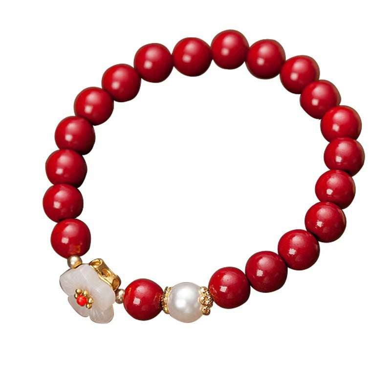 Cinnabar Peach Blossom Bracelet For Women Light Luxury Jewelry | Orazek UK Ltd