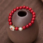 Cinnabar Peach Blossom Bracelet For Women Light Luxury Jewelry | Orazek UK Ltd