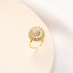 Classic Charm Sunflower Flower Stainless Steel Necklace Earrings Fashion Exquisite Micro Seed Jewelry Ring | Orazek UK Ltd
