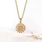 Classic Charm Sunflower Flower Stainless Steel Necklace Earrings Fashion Exquisite Micro Seed Jewelry Ring | Orazek UK Ltd