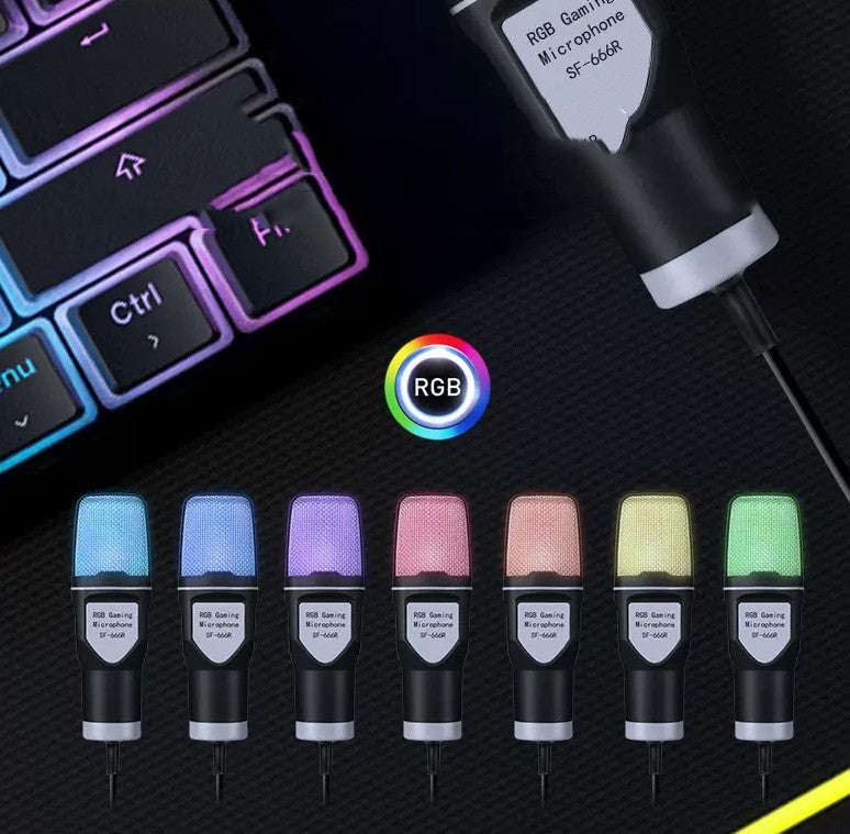 Clear Full RGB Capacitor Esports Gaming Desktop Microphone Computer Microphone Orazek UK Ltd