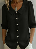 Collared Short-sleeve Blouse Fashion Casual Versatile Loose Shirt Women's Clothing | Orazek UK Ltd