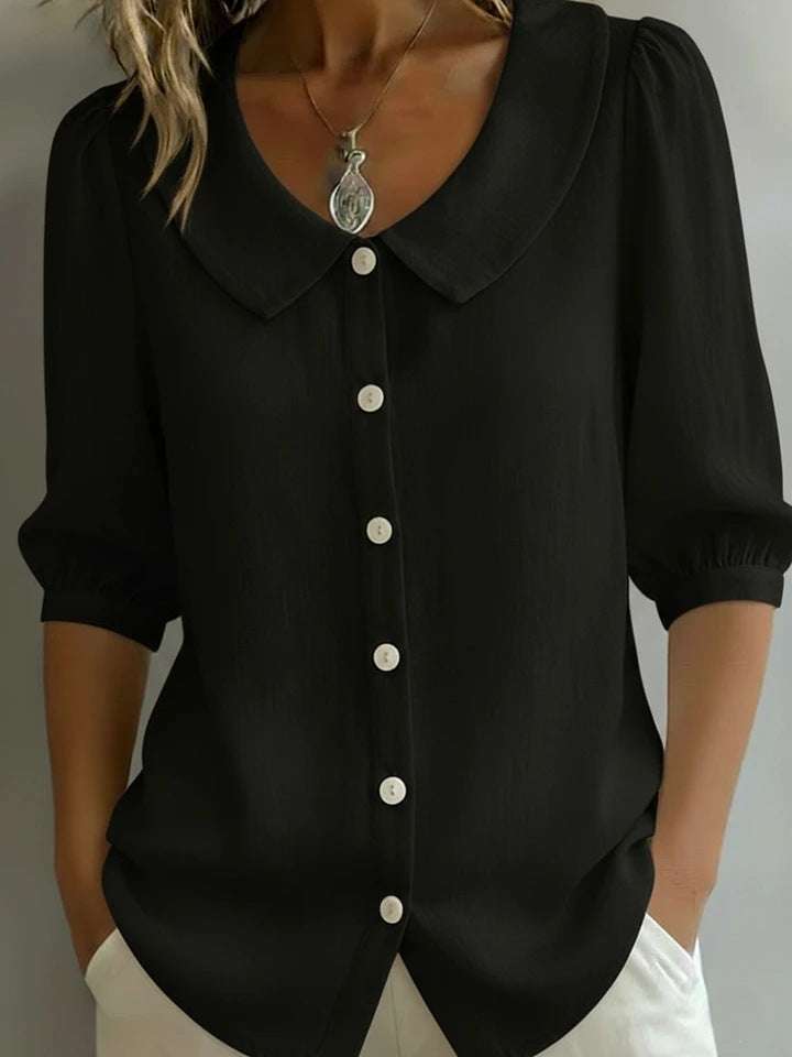 Collared Short-sleeve Blouse Fashion Casual Versatile Loose Shirt Women's Clothing | Orazek UK Ltd
