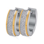 Color Silver & gold color of the punk rock of stainless steel small hoop earrings | Orazek UK Ltd