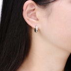 Color Silver & gold color of the punk rock of stainless steel small hoop earrings | Orazek UK Ltd