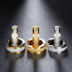 Color Silver & gold color of the punk rock of stainless steel small hoop earrings | Orazek UK Ltd