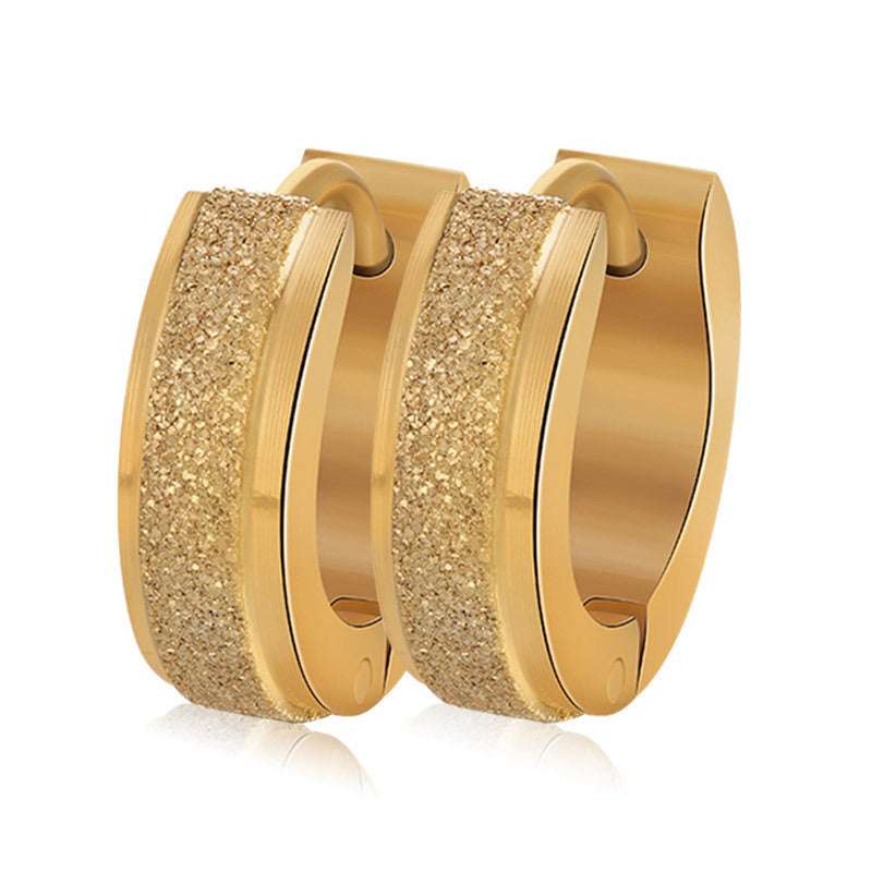 Color Silver & gold color of the punk rock of stainless steel small hoop earrings | Orazek UK Ltd