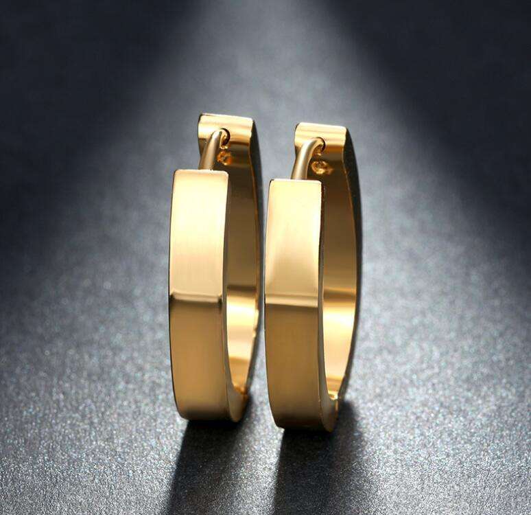Color Silver & gold color of the punk rock of stainless steel small hoop earrings | Orazek UK Ltd