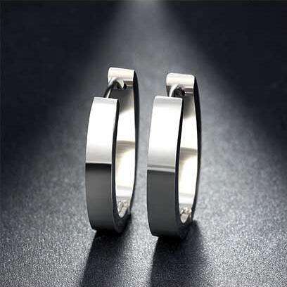 Color Silver & gold color of the punk rock of stainless steel small hoop earrings | Orazek UK Ltd