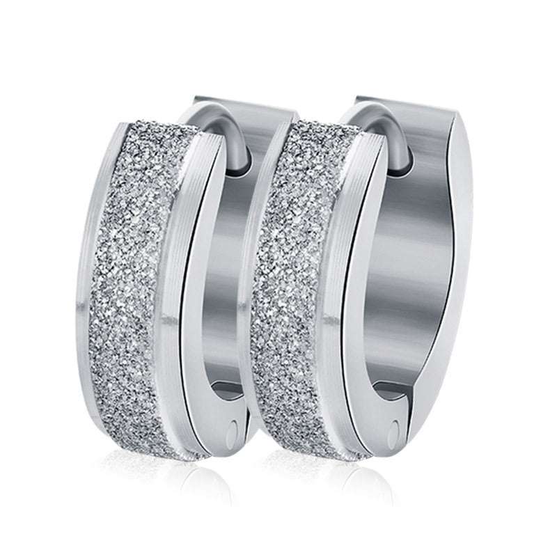 Color Silver & gold color of the punk rock of stainless steel small hoop earrings | Orazek UK Ltd