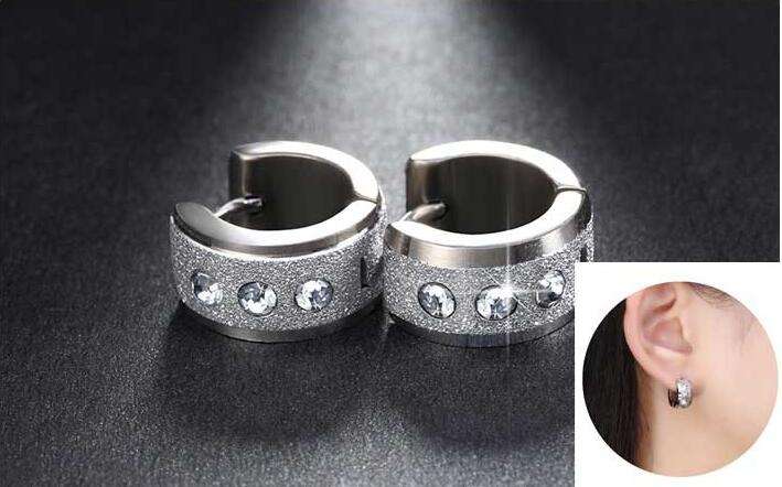 Color Silver & gold color of the punk rock of stainless steel small hoop earrings | Orazek UK Ltd