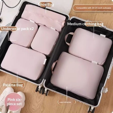 Compressible Travel Storage Bags Set - 6-Piece Luggage Organizers For Compartmentalized Packing Cubes | Orazek UK Ltd