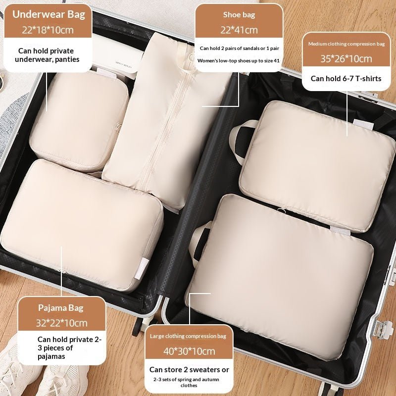 Compressible Travel Storage Bags Set - 6-Piece Luggage Organizers For Compartmentalized Packing Cubes | Orazek UK Ltd