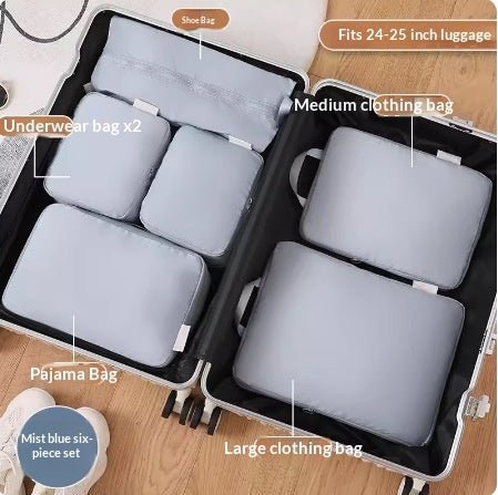 Compressible Travel Storage Bags Set - 6-Piece Luggage Organizers For Compartmentalized Packing Cubes | Orazek UK Ltd