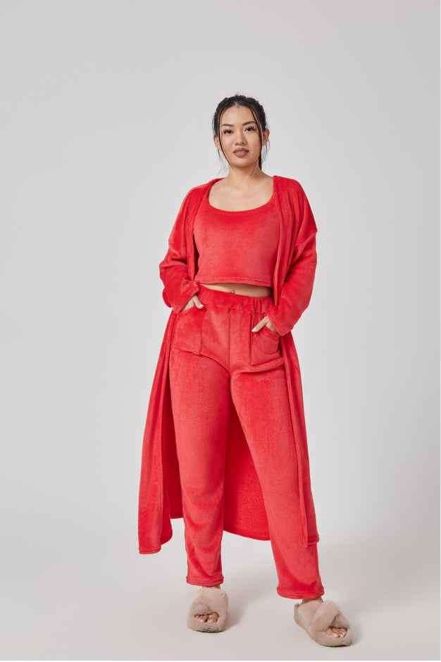 Cozy Pajama 3 Piece Lounge Set Cute Loungewear Warm Suit Matching Lounge Three Piece Pant Set | Orazek UK Ltd