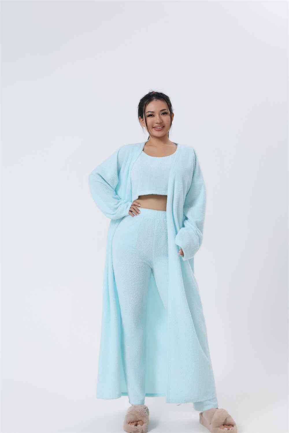 Cozy Pajama 3 Piece Lounge Set Cute Loungewear Warm Suit Matching Lounge Three Piece Pant Set | Orazek UK Ltd