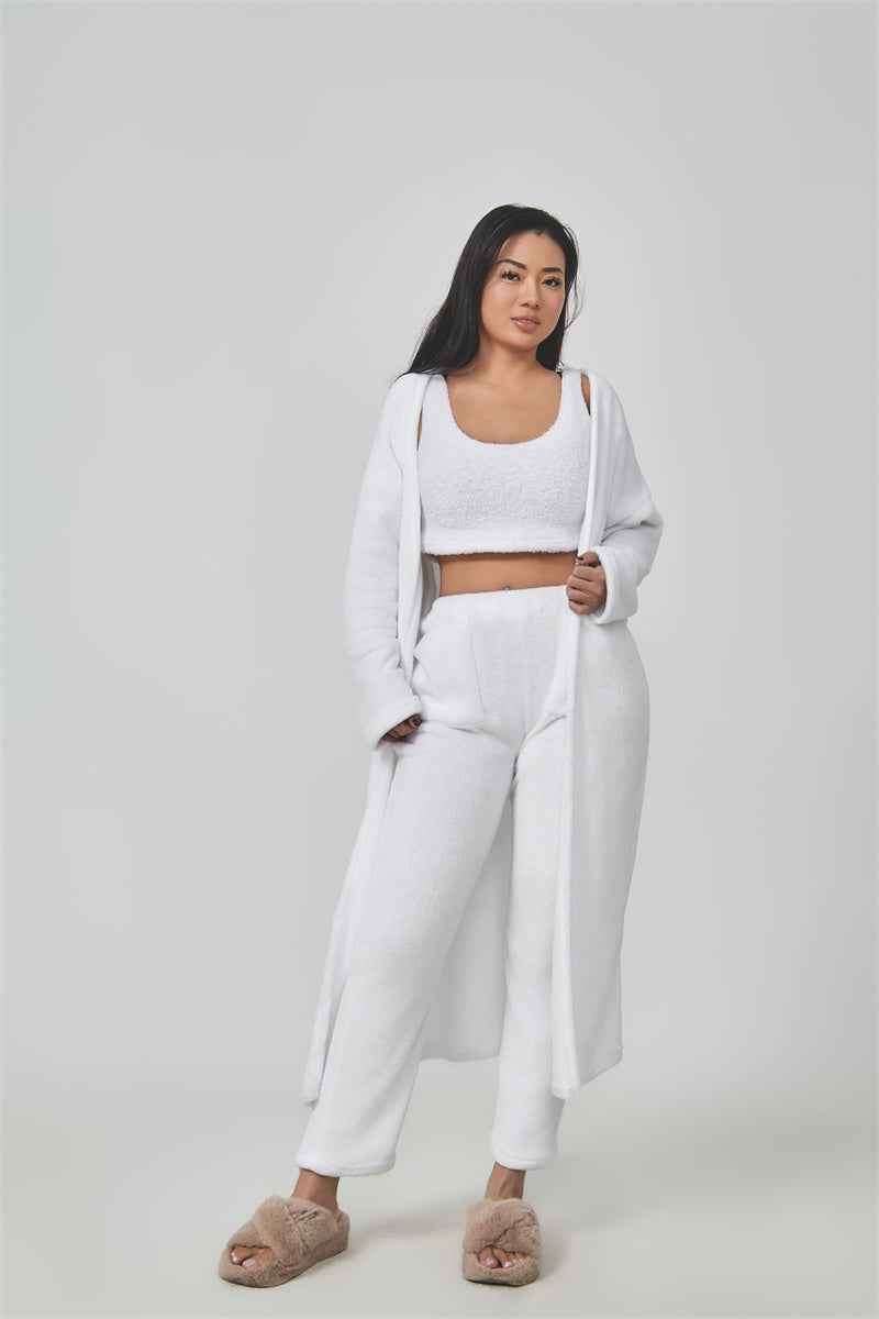 Cozy Pajama 3 Piece Lounge Set Cute Loungewear Warm Suit Matching Lounge Three Piece Pant Set Orazek UK Ltd