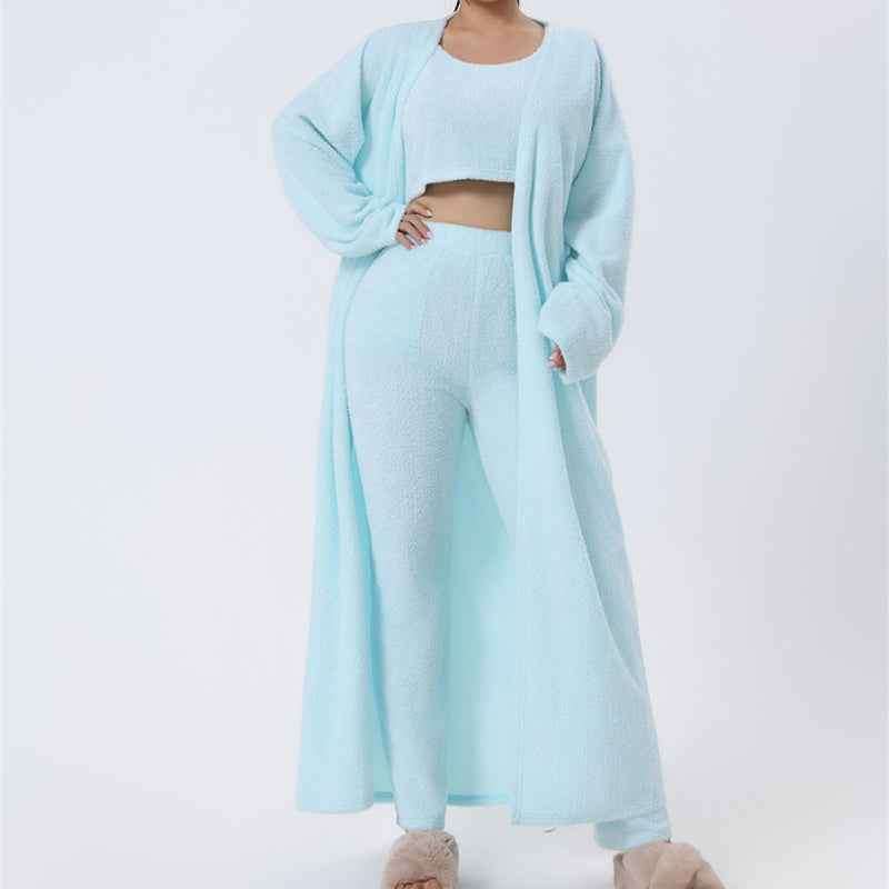 Cozy Pajama 3 Piece Lounge Set Cute Loungewear Warm Suit Matching Lounge Three Piece Pant Set Orazek UK Ltd
