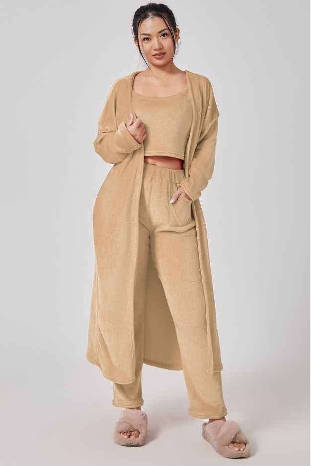 Cozy Pajama 3 Piece Lounge Set Cute Loungewear Warm Suit Matching Lounge Three Piece Pant Set Orazek UK Ltd