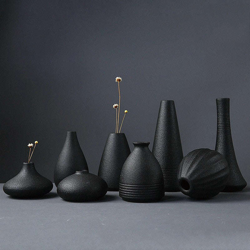 Creative black ceramic small vase | Orazek UK Ltd