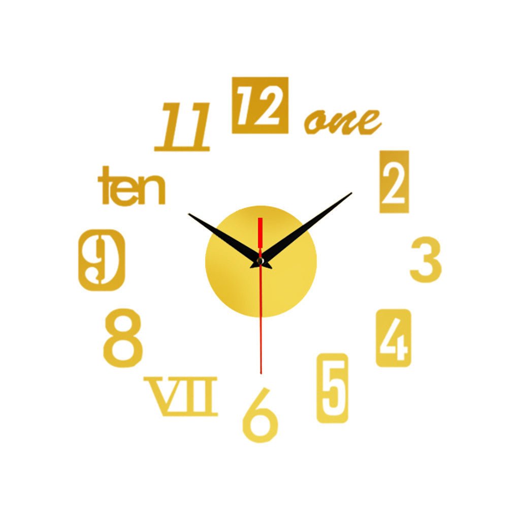 Creative English Numbers Living Room Background Decoration Wall Stickers Clocks | Orazek UK Ltd