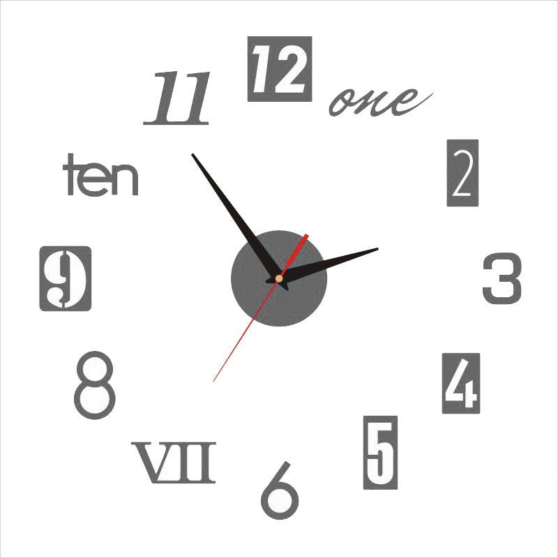 Creative English Numbers Living Room Background Decoration Wall Stickers Clocks | Orazek UK Ltd