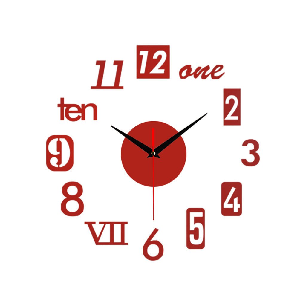 Creative English Numbers Living Room Background Decoration Wall Stickers Clocks | Orazek UK Ltd